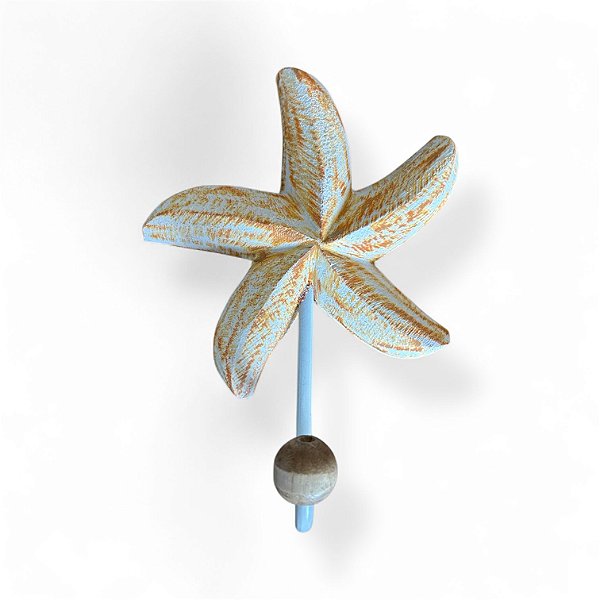 Cabide Gancho De Parede Em Madeira Artesanal Decorativo Mar