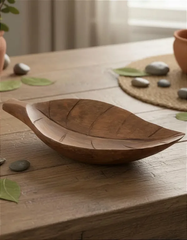 Bandeja Gamela Rústica De Folha Em Madeira Petisqueira Tábua