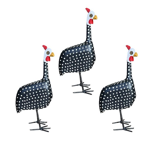 Kit Trio Galinha Dangola De Madeira Para Decoração Artesanal