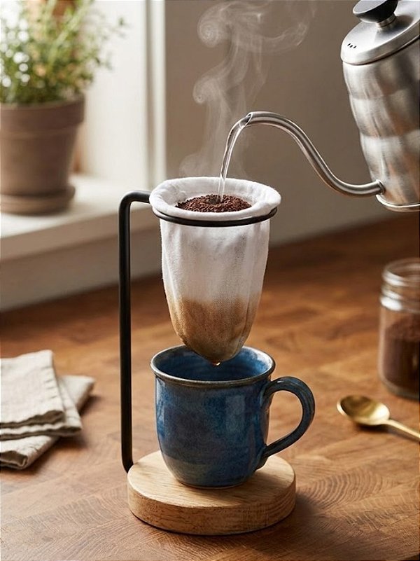 Suporte Mini Coador Individual Café Filtro Passador Pano
