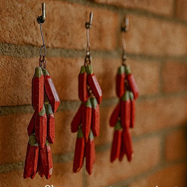 Kit 3 Pencas De Pimenta Em Madeira Artesanal Decoração