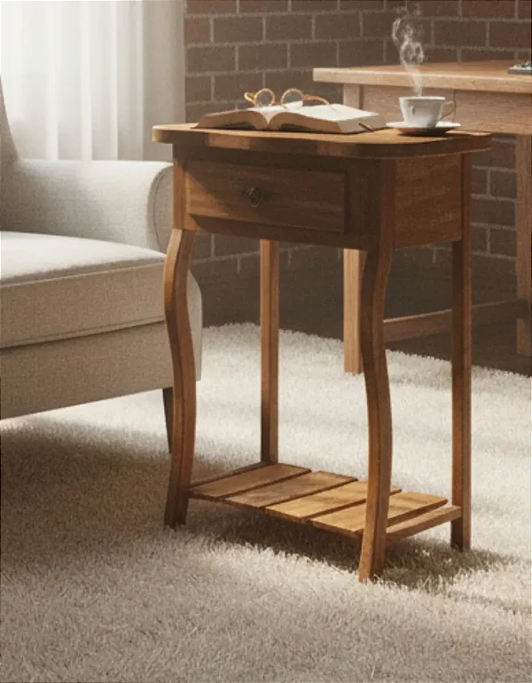 Mesa Aparador Cabeceira Quarto Rústica Gaveta Cômoda Sala