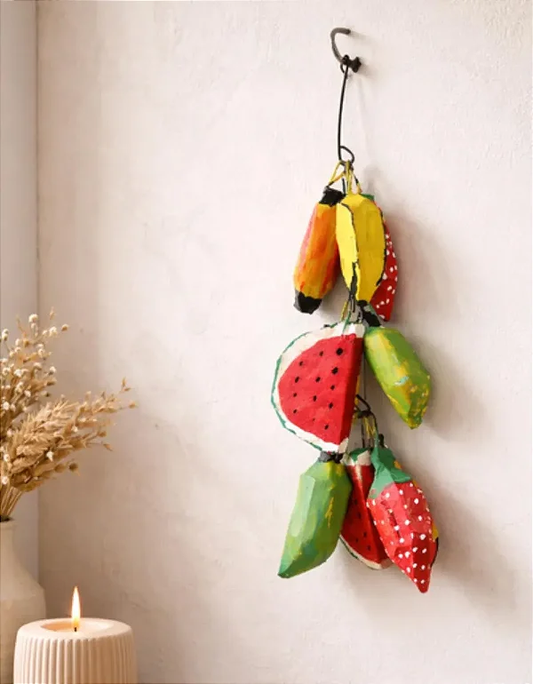 Penca Fieira De Frutas Artesanal Decoração Madeira Cacho