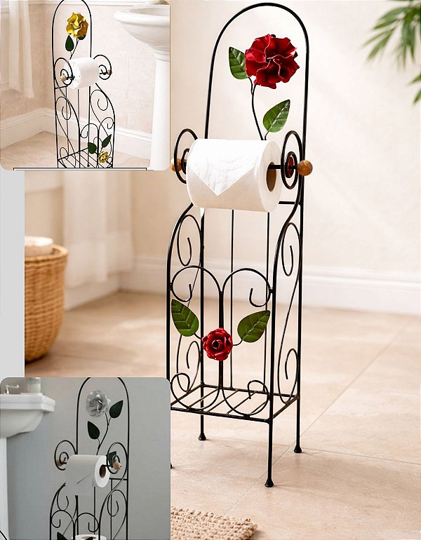 Suporte Organizador Papeleira Porta Papel Higienico Em Ferro