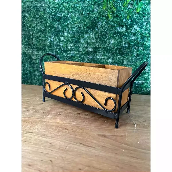 Porta Talher Suporte Organizador em Madeira Artesanal