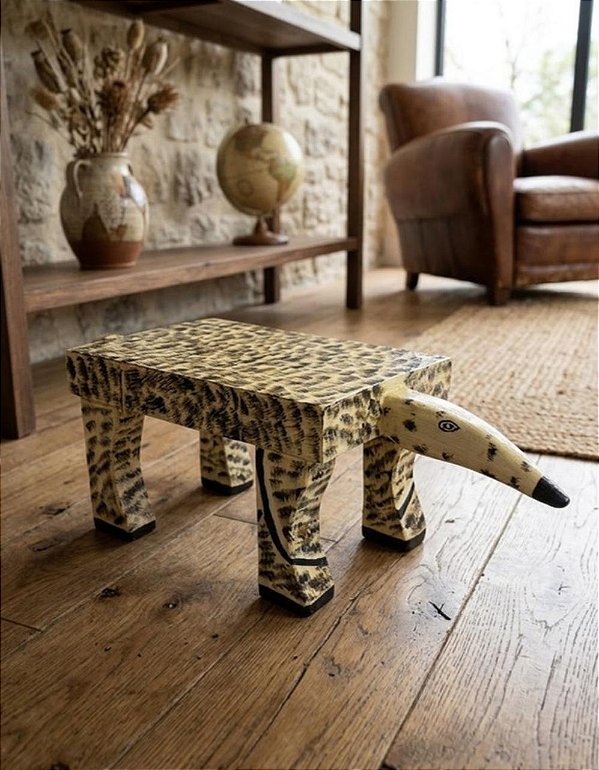 Banqueta Banquinho de Tamanduá Bichinhos Decorativo Artesanal Resistente