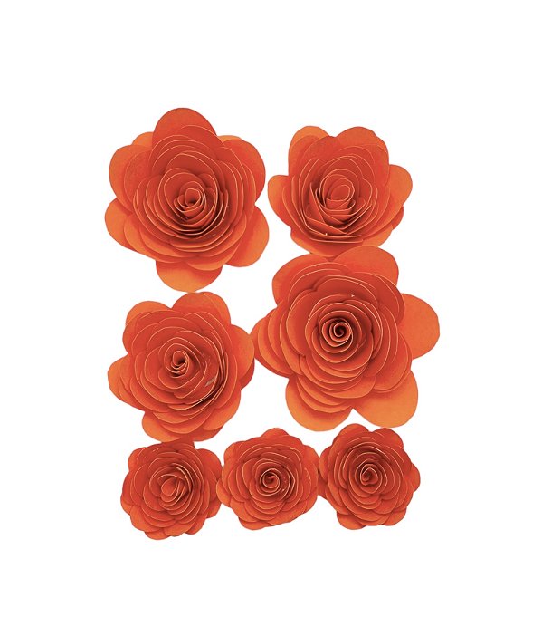 Flor de Papel Laranja - Topo de Bolo