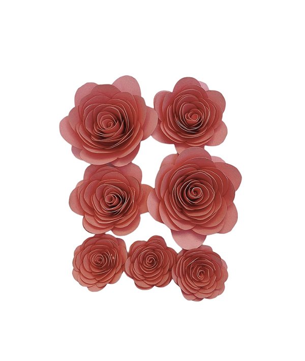 Flor de Papel Rosé - Topo de Bolo