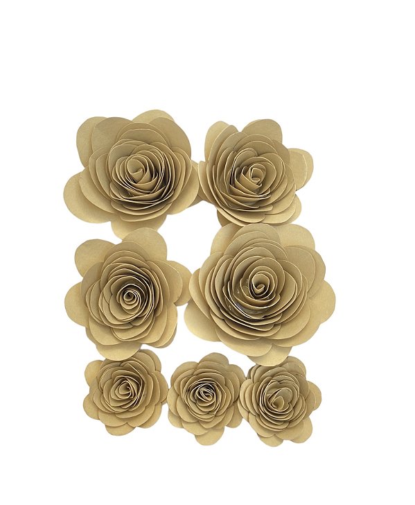 Flor de Papel Dourada - Topo de Bolo