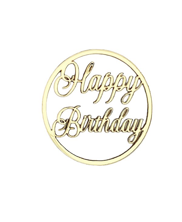 Medalhinha Happy Birthday Vazada- 8cm