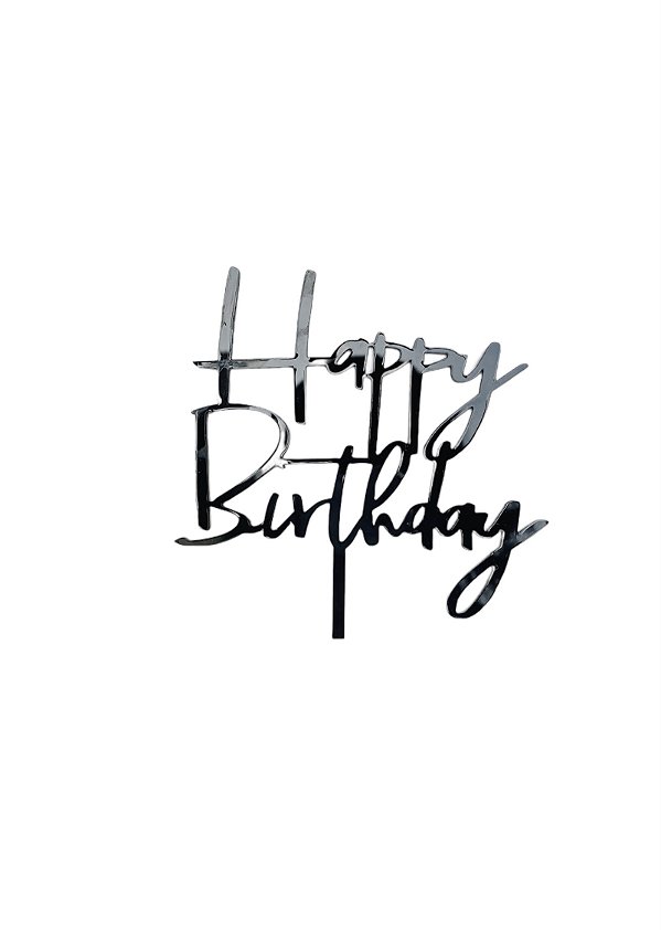 Topo de Bolo Acrílico - Happy Birthday