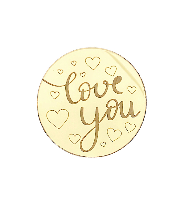 Mini Medalhinha Love You - 5cm
