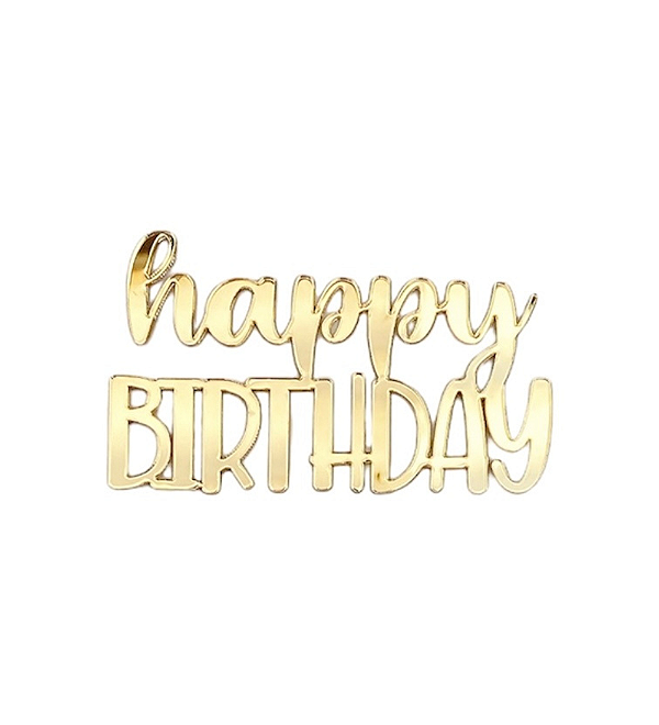 Happy Birthday acrílico sem haste - 12cm