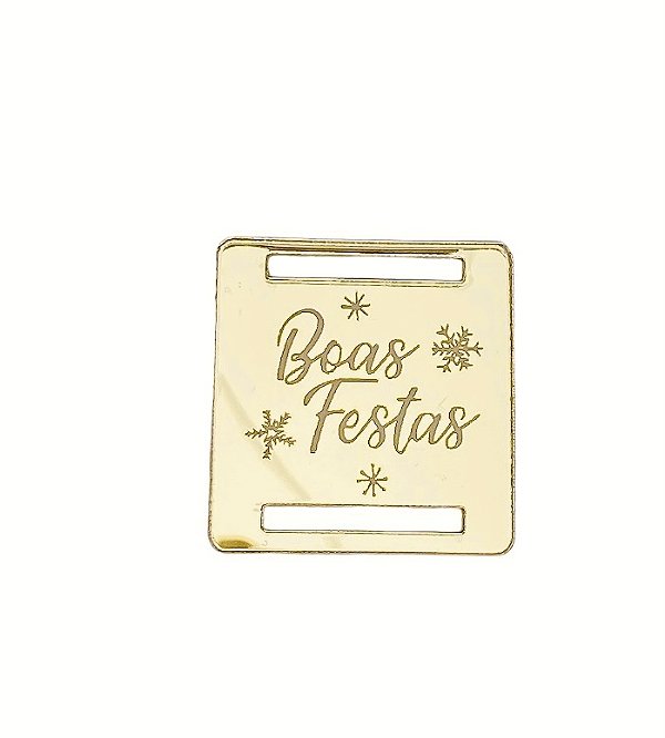 Etiqueta acrílica Boas Festas - 1 unidade