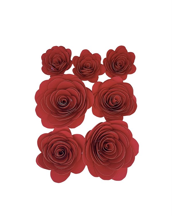 Flor de Papel Vermelho - Topo de bolo