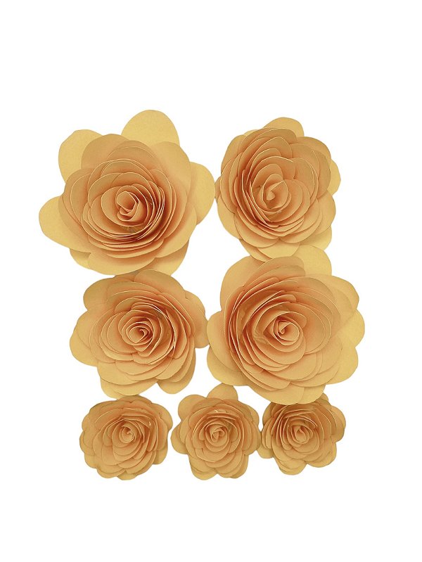 Flor de Papel Amarelo  - Topo de bolo