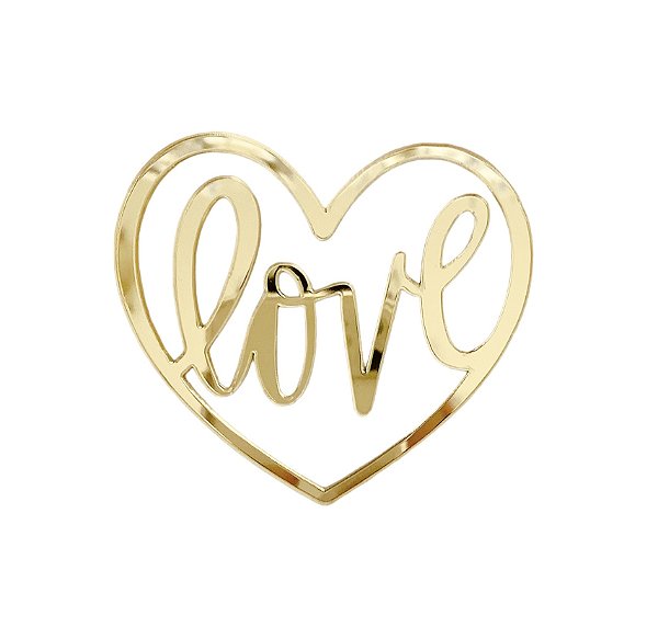Aplique Coração Love - 8cm