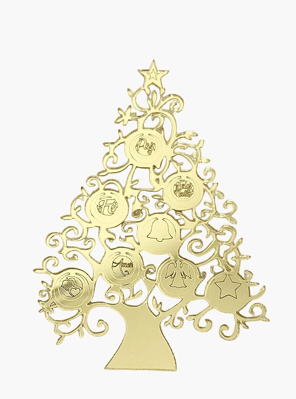 Topo de Bolo Acrílico - Árvore de Natal