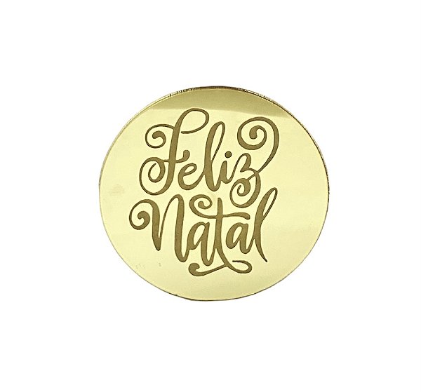 Medalhinha em Acrílico Feliz Natal 2 - 8cm