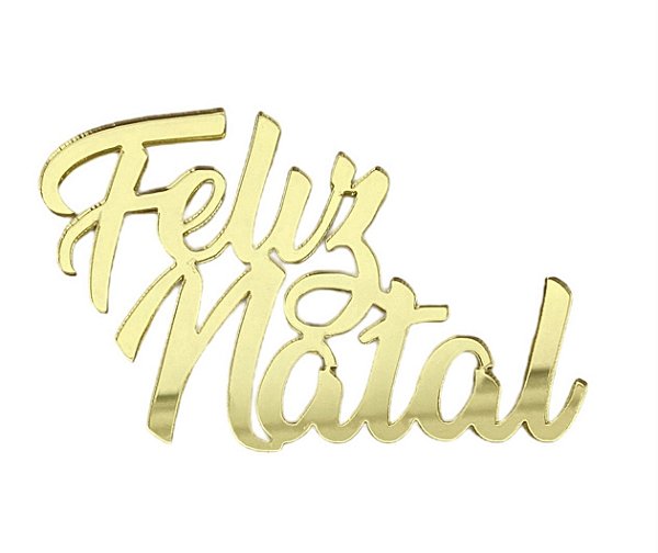 Feliz Natal acrílico sem haste - 12cm