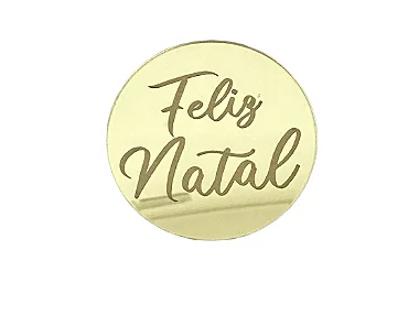 Medalhinha em Acrílico Feliz Natal - 8cm
