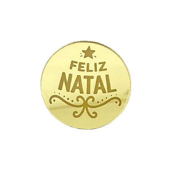 Mini Medalhinha em Acrílico Feliz Natal 3 - 5cm