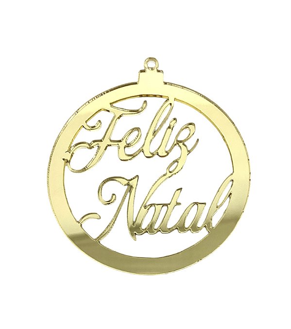 Medalhinha em Acrílico Feliz Natal Vazada - 8cm