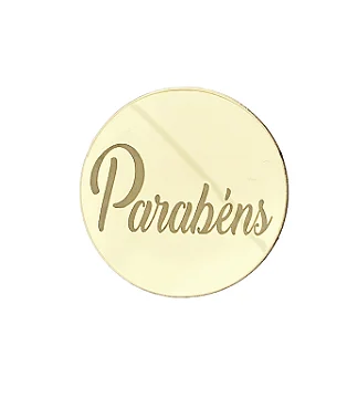 Mini medalhinha em Parabéns - 5cm