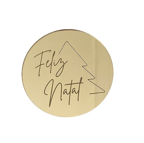 Medalhinha em Acrílico Feliz Natal 7 - 8cm