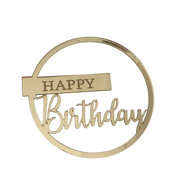 Aplique Happy Birthday 2 Vazado - 8cm