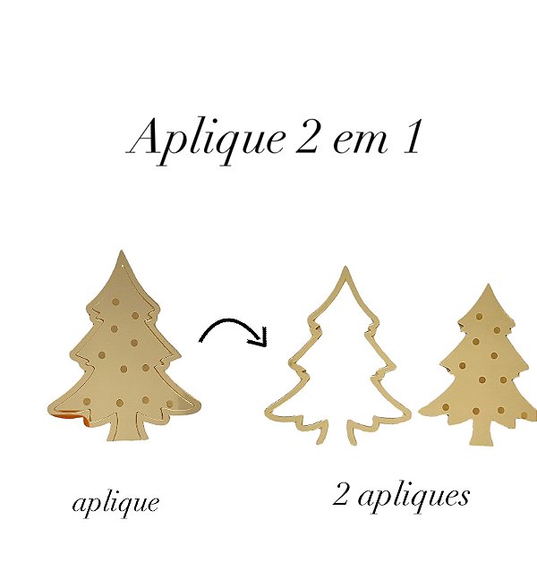 Aplique Árvore de Natal  2 EM 1 - 12CM