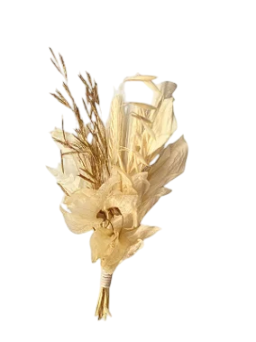 Flor desidratada pequena - Bege Minimalista