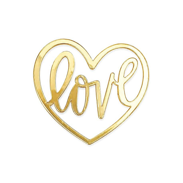 Mini Aplique Coração Love - 7cm