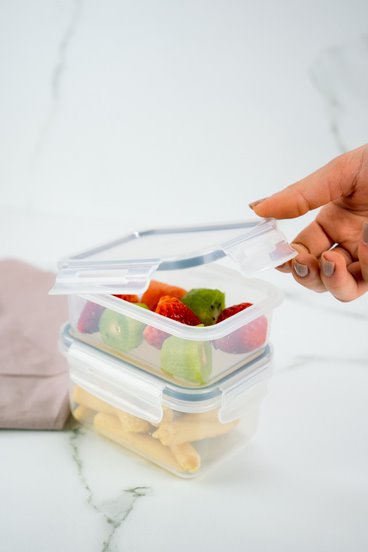 Pote Click Retangular 380 mL Natural