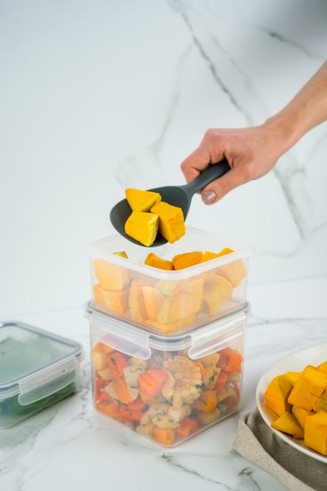 Pote Click Retangular 560 mL Natural