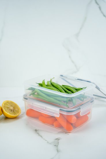 Pote Click Retangular 870 mL Natural