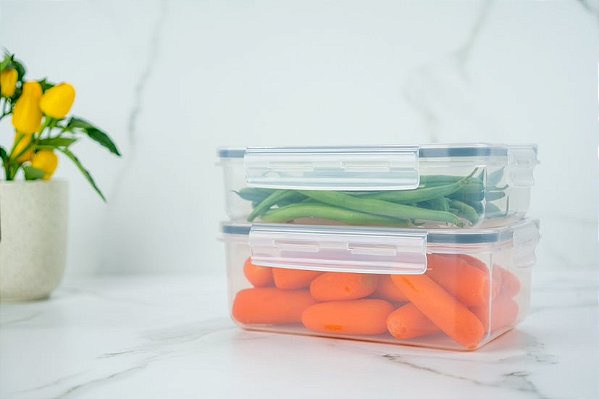 Pote Click Retangular 1280 mL Natural