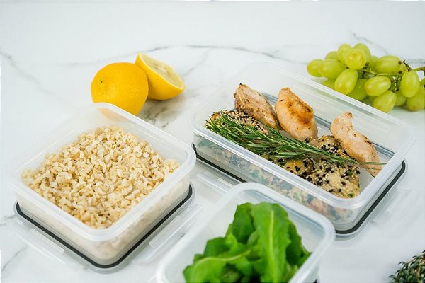 Pote Click Quadrado 500 mL Natural