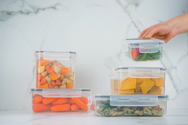 Pote Click Quadrado 800 mL Natural