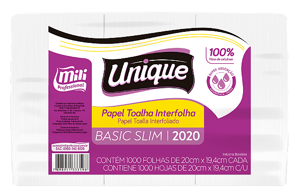 Papel Toalha Interfolha Basic Slim Unique