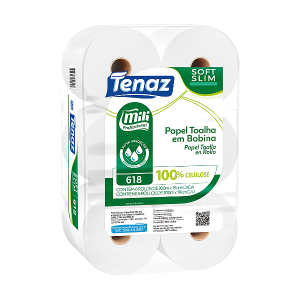Papel Toalha Bobina Tenaz Soft Slim