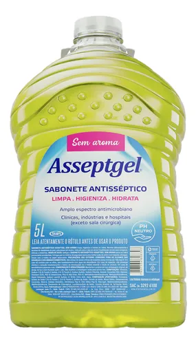 Asseptgel Sabonete Sem Aroma 5 Litros