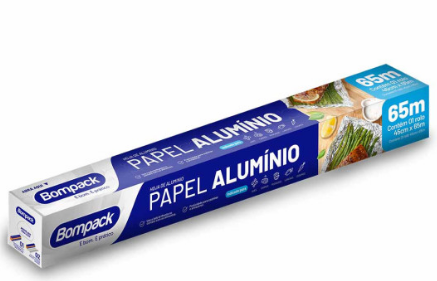 Papel Alumínio 45cm x 65m Bompack