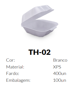 HAMBURGUEIRA TH-02 TOTALPLAST EPS 146X146X68 100UN