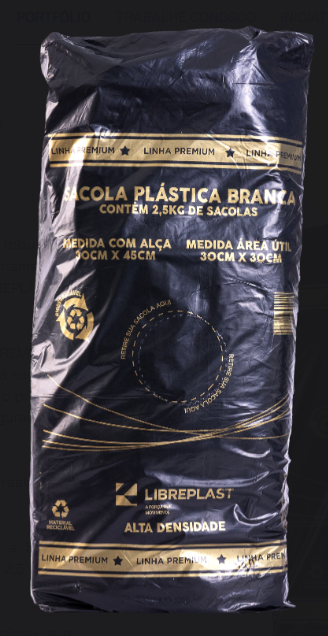 SACOLA BIO BRANCA ALTA 30X40 2,5KG