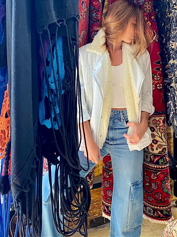 Jaqueta Jeans Clara com Carneirinho
