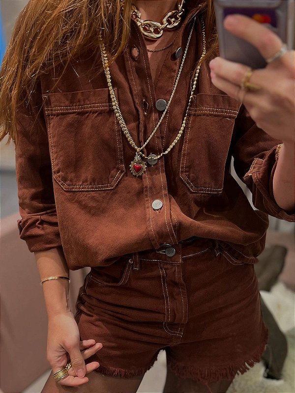 Camisa Faded Marrom
