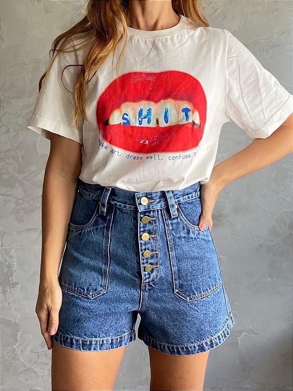 Shorts 5 Botões Marmorizado