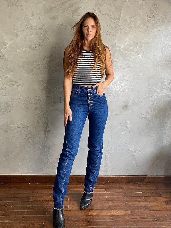 CALÇA COSTURA TORTA SUPER DARK