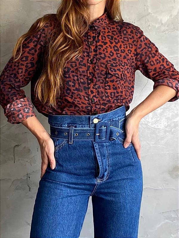 Camisa Voil Leopardo